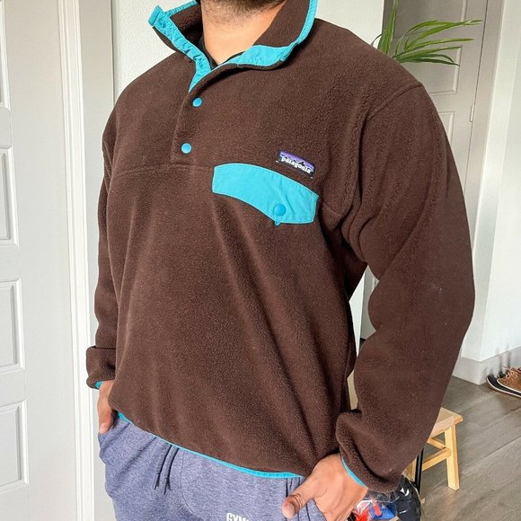 Patagonia Other - Patagonia Synchilla Snap-T Brown & Teal Pullover